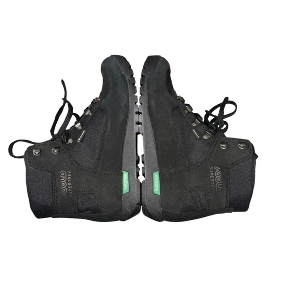 NEW ASOLO SuperTrek GTX MM Men 9 Gore-Tex WATERPROOF Petroleum Black Hiking Boot